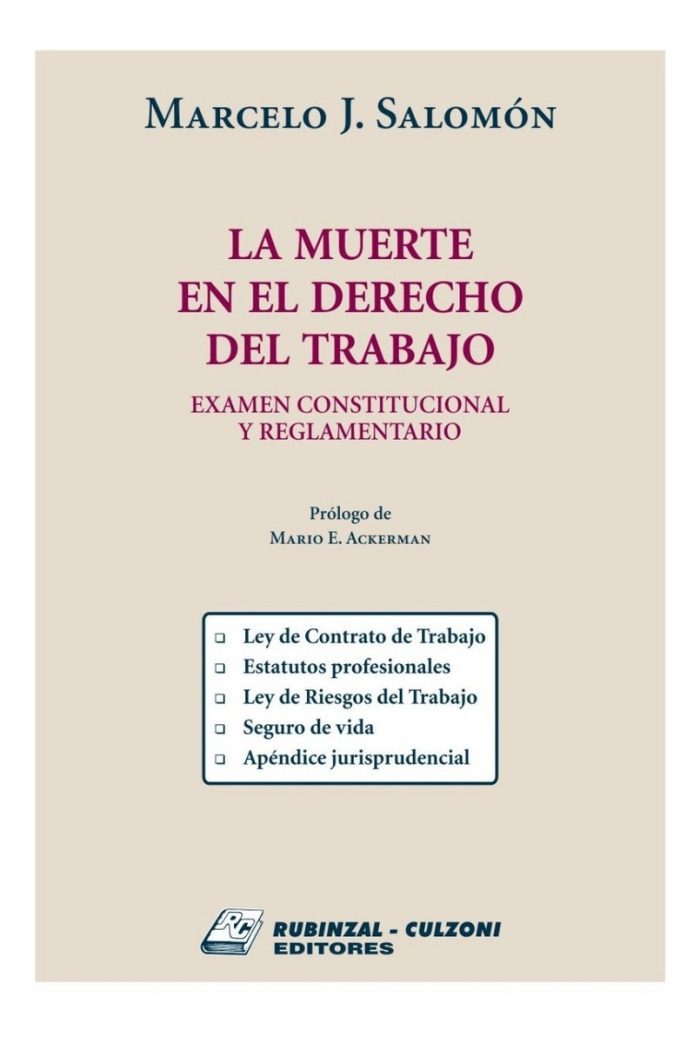 La Muerte En El Derecho Del Trabajo - Salomón - Imagen 1