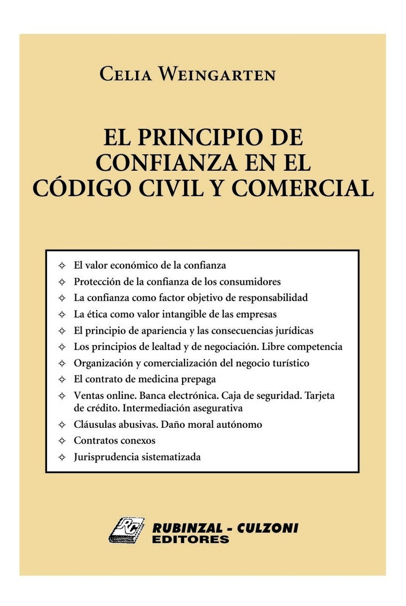 El Principio De Confianza En El Código Civil Y Comercial Ediciones Dyd 6816