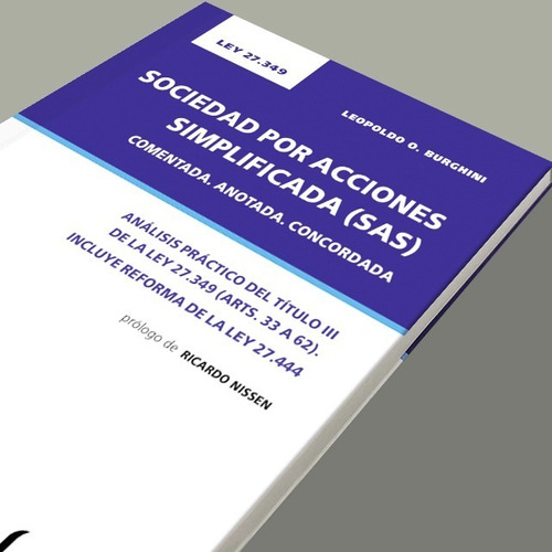 Sociedades Por Acciones Simplificadas (sas) Ley 27349, De Burghini Leopoldo O. Editorial Hammurabi, Tapa Blanda En Español, 2021