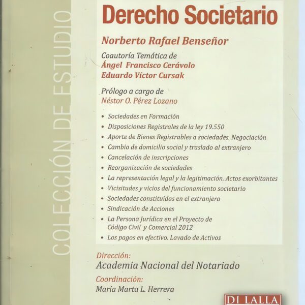 Derecho Societario. Benseñor, Norberto.