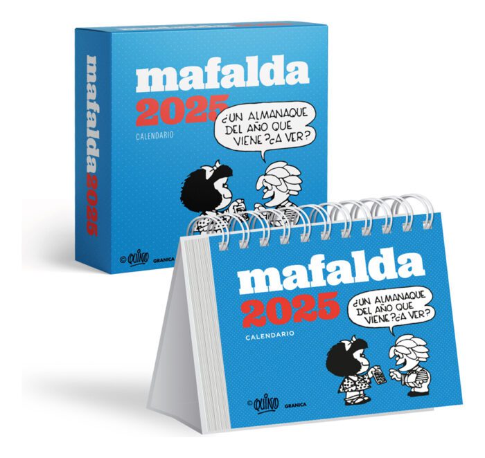 Calendario Escritorio Mafalda 2025 Turquesa En Caja - Imagen 1